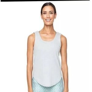 NWT Chaser Vintage Ribbed Strappy Scoop Neck‎ Tank Top Grey XL